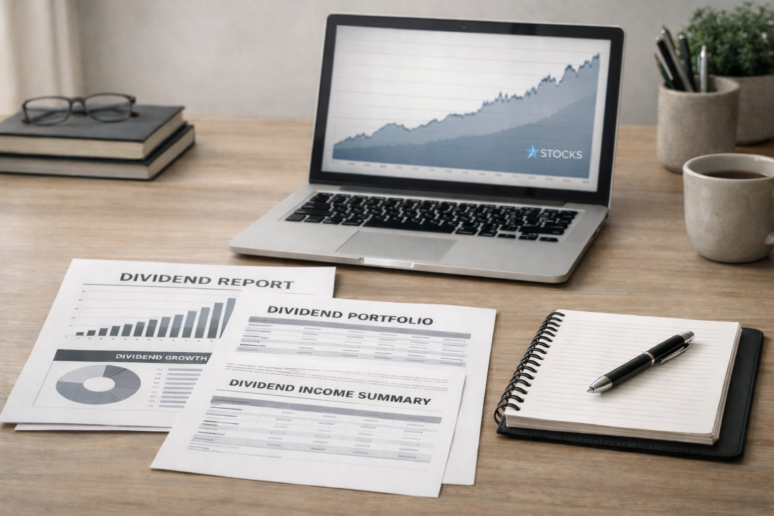 Dividend stocks investing concept